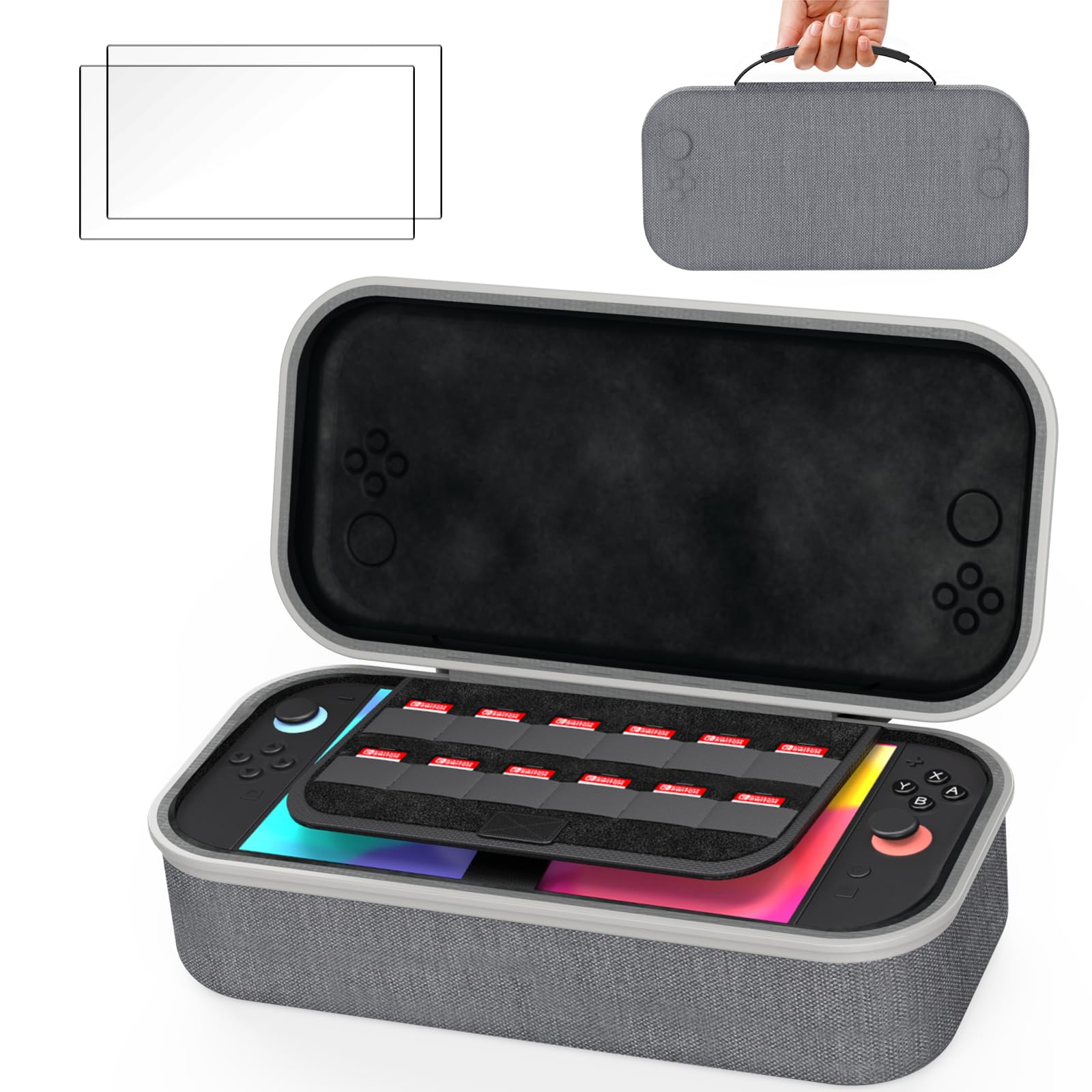 Чехол для Nintendo Switch 2 толщиной 8 см, ударопрочное дно для хранения, большой чехол для переноски Nintendo Switch 2, легко хранит основной блок Switch, 12 игр серый
Чехол для Nintendo Switch 2 толщиной 8 см, ударопрочное дно для хранения, большой чехол для переноски Nintendo Switch 2, легко хранит основной блок Switch, 12 игр серый