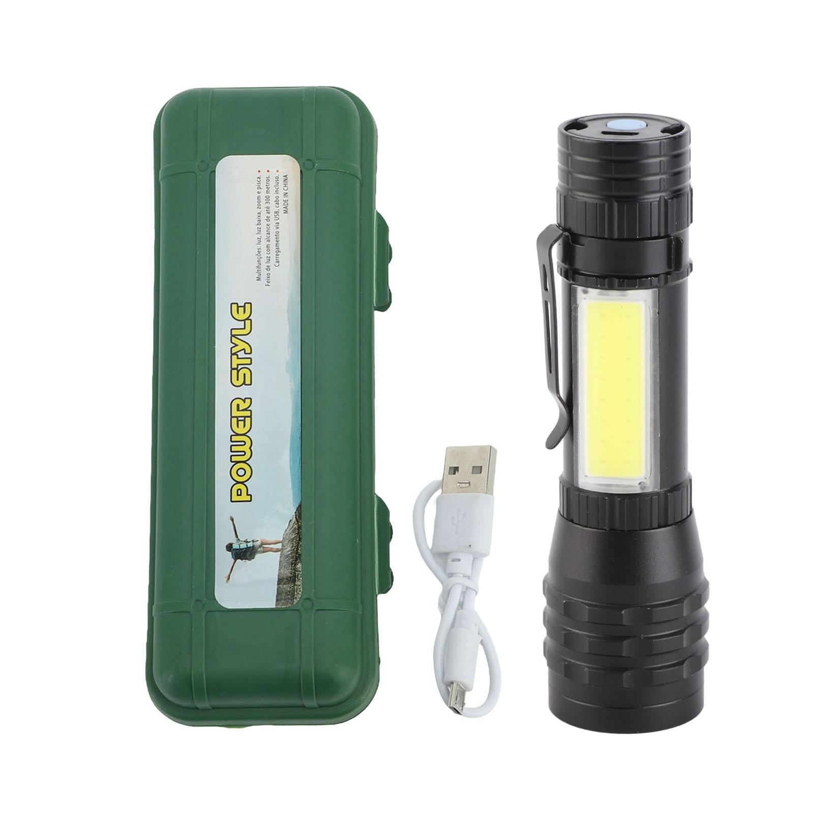 Rechargeable Flashlight 4 Modes High Brightness Metal Flashlight with COB Sidelight for Outdoor
Rechargeable Flashlight 4 Modes High Brightness Metal Flashlight with COB Sidelight for Outdoor