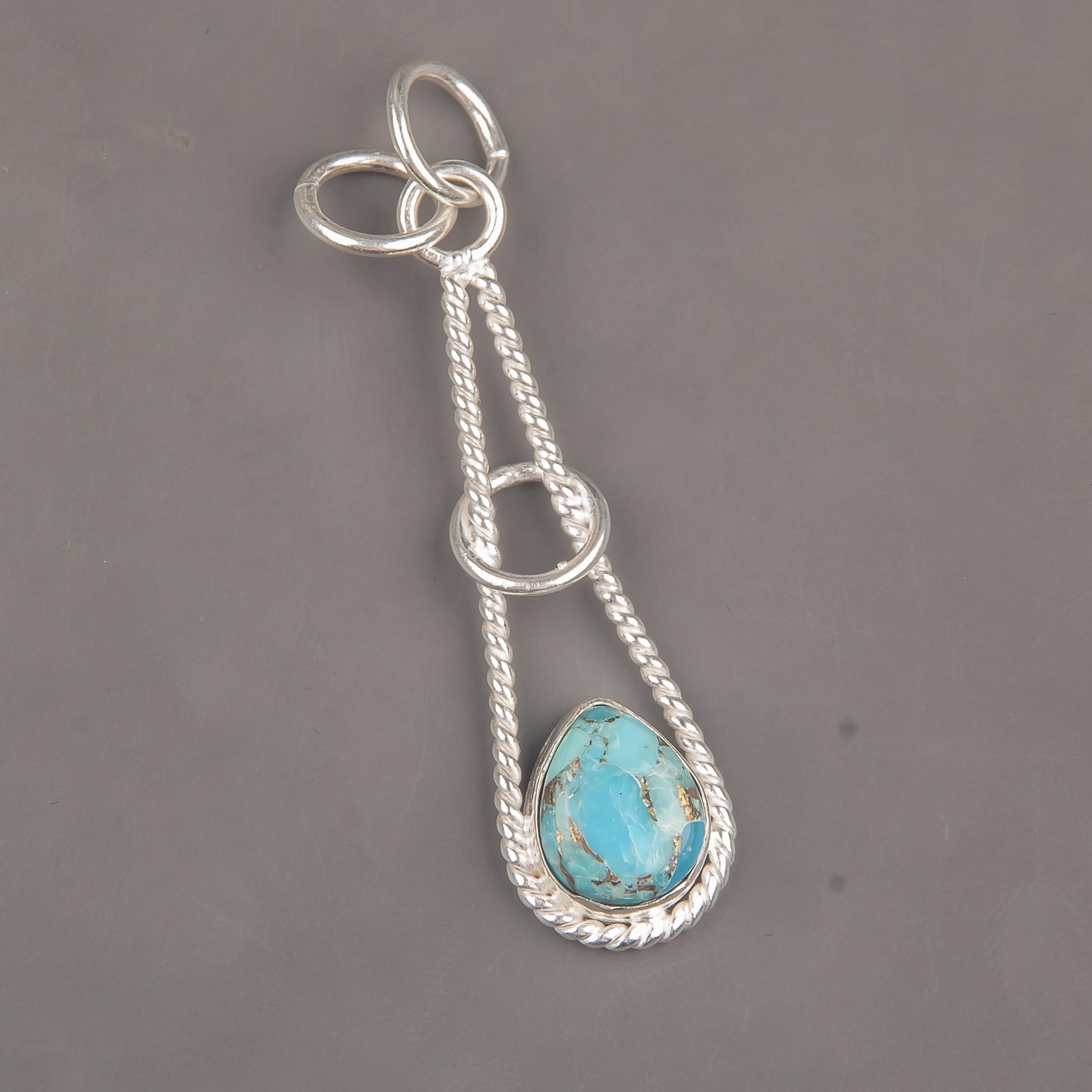Blue Copper Turquoise Handmade Gemstone Pendant, 925 Solid Sterling Silver Pendant Glorious Jewelry, For Engagement Gift 1.78 Inches
Blue Copper Turquoise Handmade Gemstone Pendant, 925 Solid Sterling Silver Pendant Glorious Jewelry, For Engagement Gift 1.78 Inches