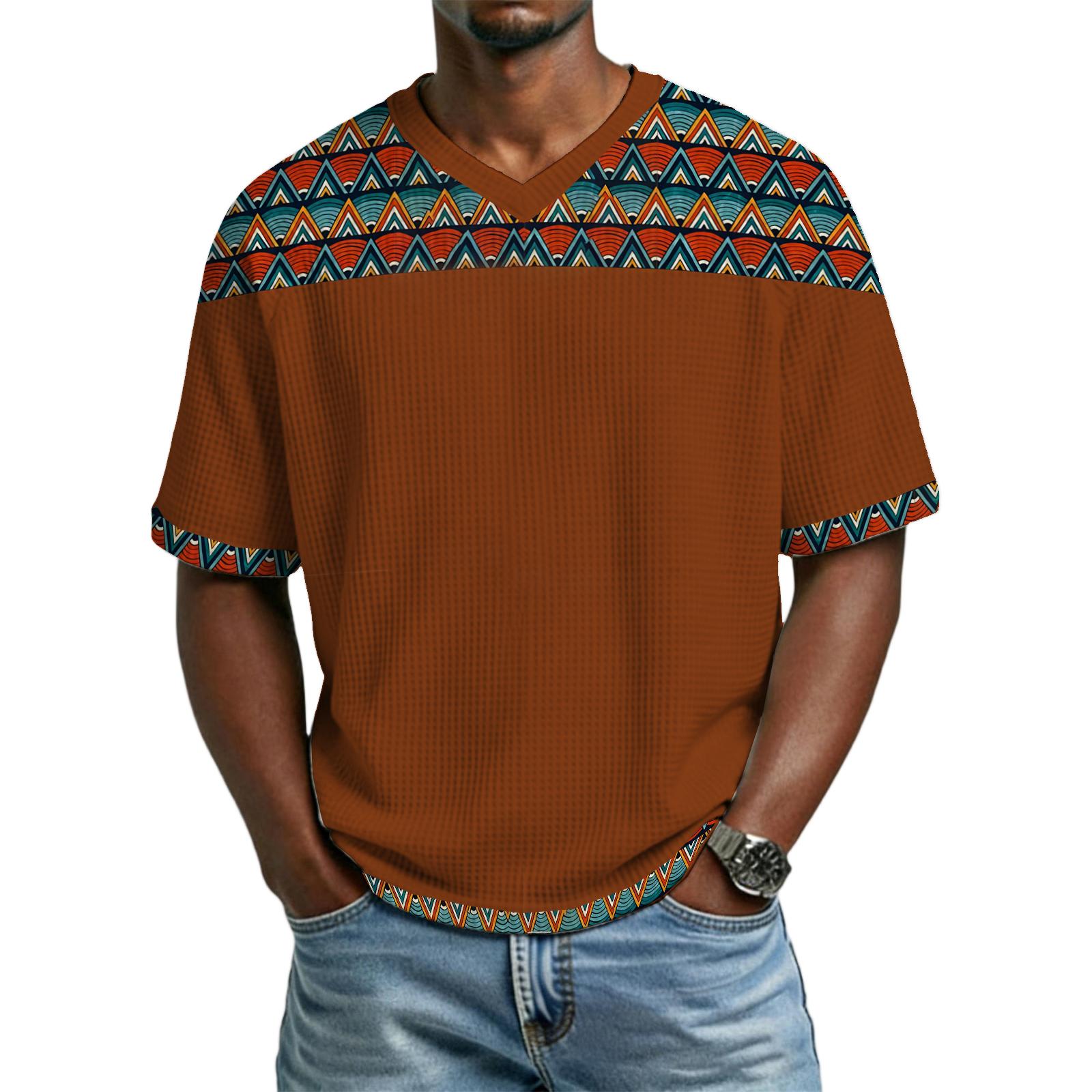 Men s casual stylish retro texture printed short-sleeved shirt Men s breathable V-neck short-sleeved top XXL
Men s casual stylish retro texture printed short-sleeved shirt Men s breathable V-neck short-sleeved top XXL