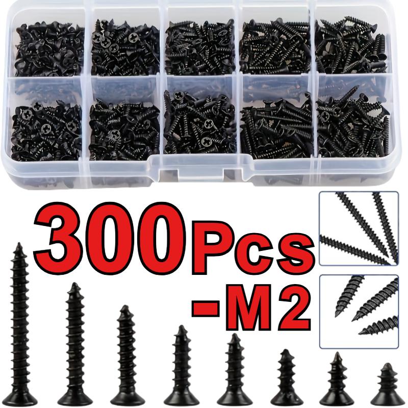 300-piece M2 self-tapping screw set in various sizes and styles -appliance assembly including convenient storage boxes 1
300-piece M2 self-tapping screw set in various sizes and styles -appliance assembly including convenient storage boxes 1