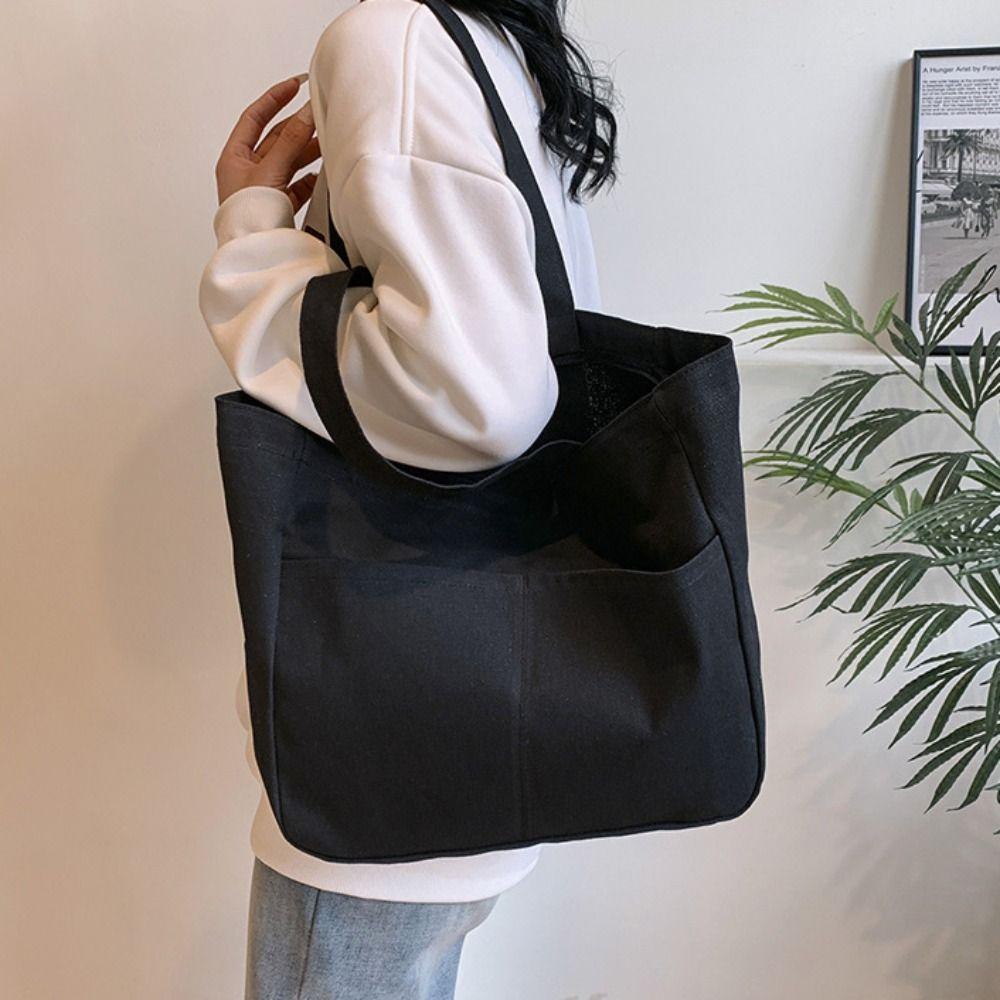 Solid Color Canvas Tote Bag Large Capacity Cloth Shoulder Bag Casual Shopping Handbag Men чёрный
Solid Color Canvas Tote Bag Large Capacity Cloth Shoulder Bag Casual Shopping Handbag Men чёрный