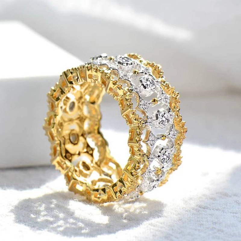 Huitan Elegant Women Rings Hollow-out Two Tone Color Accessories for Wedding Party Luxury Engagement Zircon Inlaid Shiny CZ 6
Huitan Elegant Women Rings Hollow-out Two Tone Color Accessories for Wedding Party Luxury Engagement Zircon Inlaid Shiny CZ 6