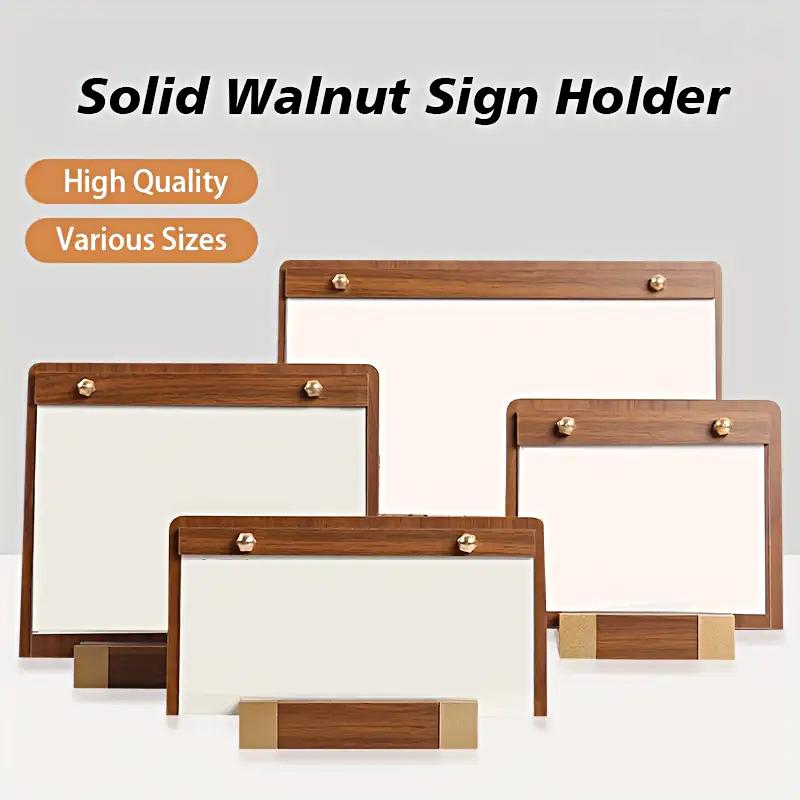 1PC Walnut Wood Base Dinner Tent Sign Holder Wedding Silicone Strip for Certificates Menus With Metal Finish Restaurant A4 A5 A6
1PC Walnut Wood Base Dinner Tent Sign Holder Wedding Silicone Strip for Certificates Menus With Metal Finish Restaurant A4 A5 A6