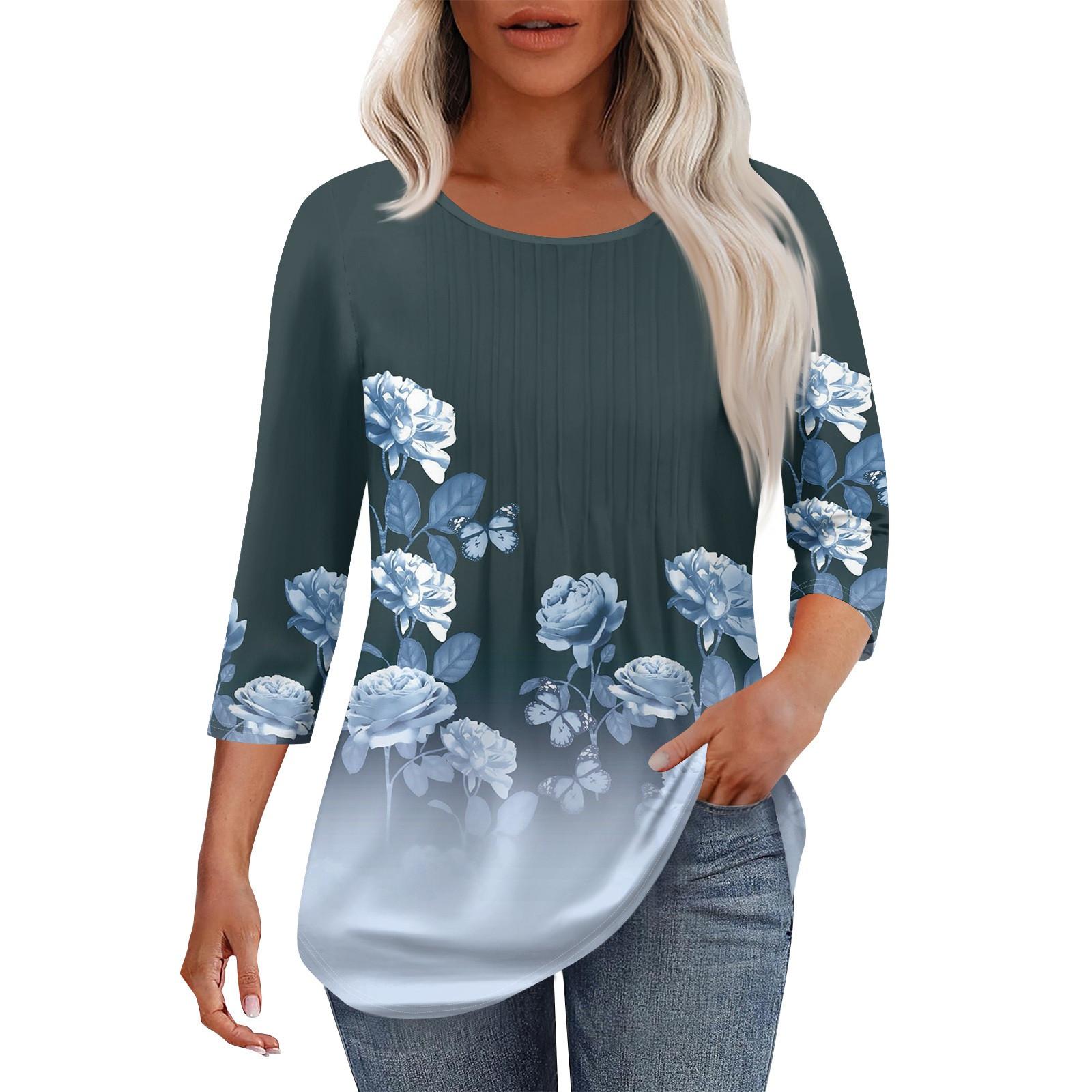 Женская модная повседневная плиссированная футболка с круглым вырезом и принтом в стиле досуга с рукавом семь четвертей XL
Женская модная повседневная плиссированная футболка с круглым вырезом и принтом в стиле досуга с рукавом семь четвертей XL