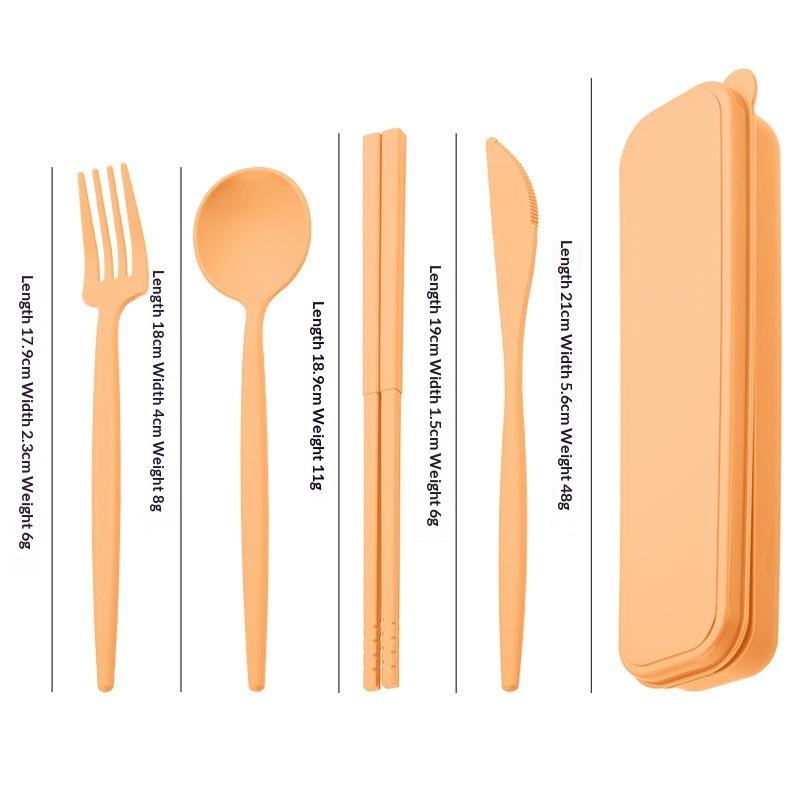 4-piece Portable Utensils Healthy Eco-Friendly Wheat Straw Cutlery Reusable Chopstick Fork Knife Spoon Set one size жовтий
4-piece Portable Utensils Healthy Eco-Friendly Wheat Straw Cutlery Reusable Chopstick Fork Knife Spoon Set one size жовтий