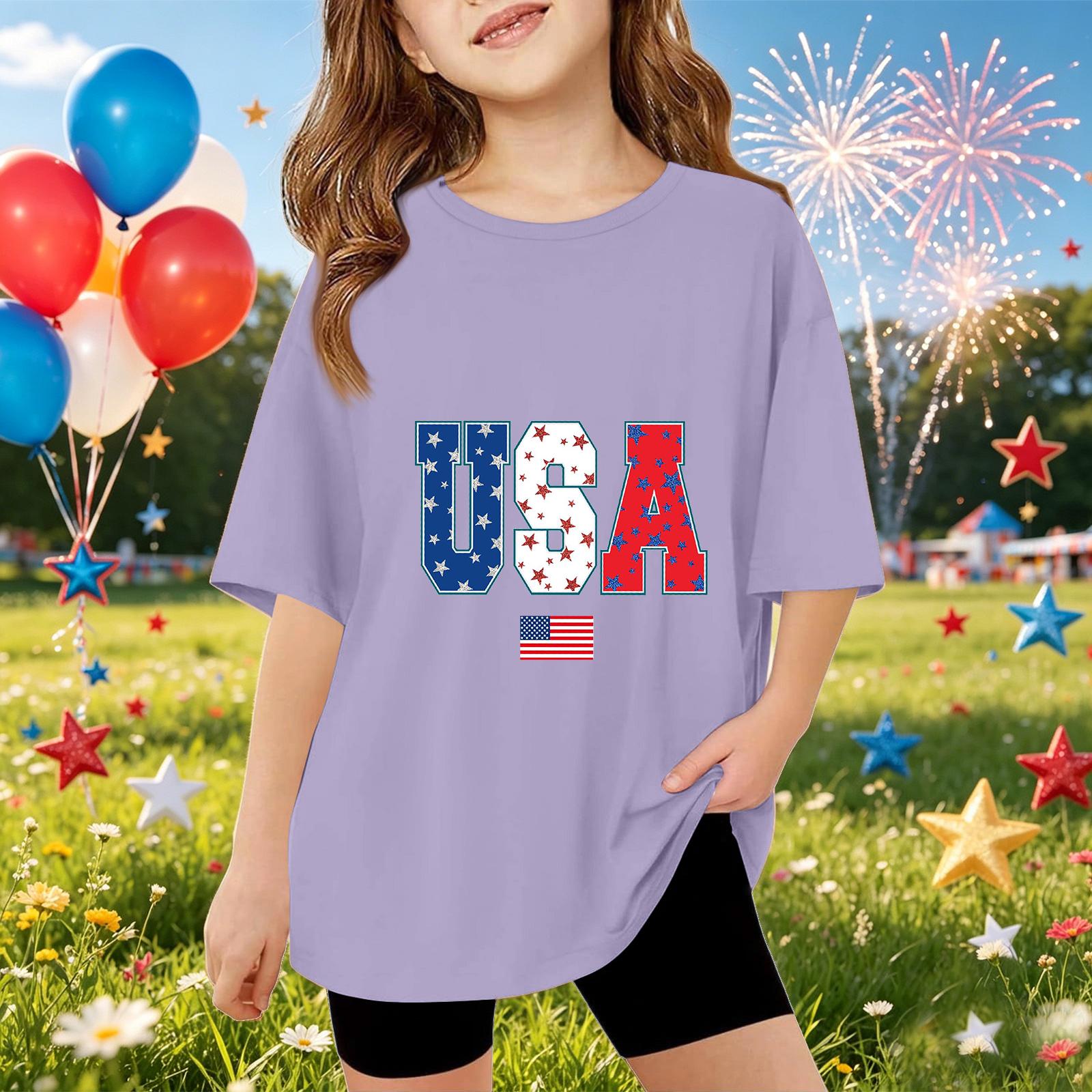 Kids Short Sleeve T Shirt USA Patriotic Print Casual Top Lightweight Comfortable Fit Summer Tee for Boys Girls 160
Kids Short Sleeve T Shirt USA Patriotic Print Casual Top Lightweight Comfortable Fit Summer Tee for Boys Girls 160