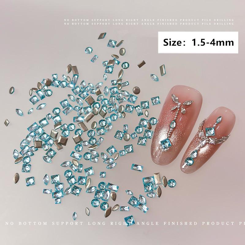 50Pcs Nail Art Light Blue White Crystal Glass Ocean Blue Flat Bottom Bare Rhinestone Heart Squar Nail Decor Gems Accessories
50Pcs Nail Art Light Blue White Crystal Glass Ocean Blue Flat Bottom Bare Rhinestone Heart Squar Nail Decor Gems Accessories