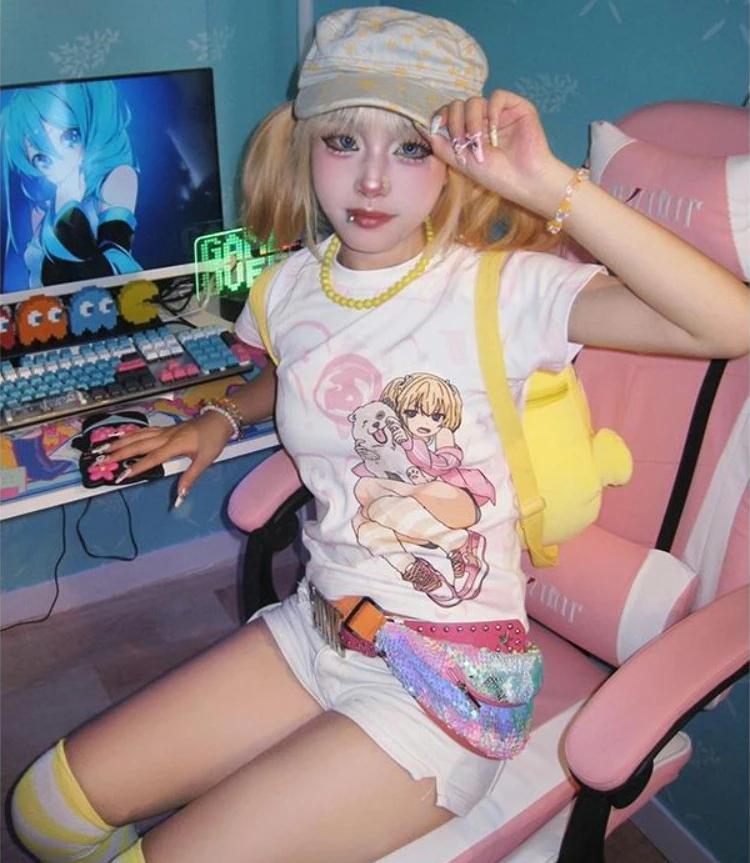 Y2k Harajuku уличная футболка женские японские Kawaii милый мультяшный принт тонкие футболки топы мягкие летние для девочек
Y2k Harajuku уличная футболка женские японские Kawaii милый мультяшный принт тонкие футболки топы мягкие летние для девочек