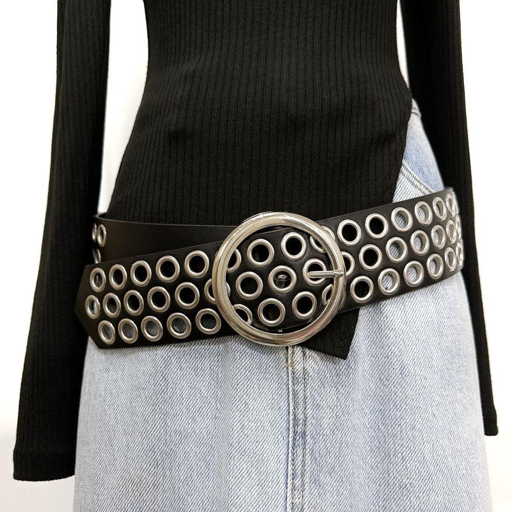 Metal Buckle PU Leather Belt Punk Y2K Girl Waistband Personality Wide Waistband Men чорний
Metal Buckle PU Leather Belt Punk Y2K Girl Waistband Personality Wide Waistband Men чорний