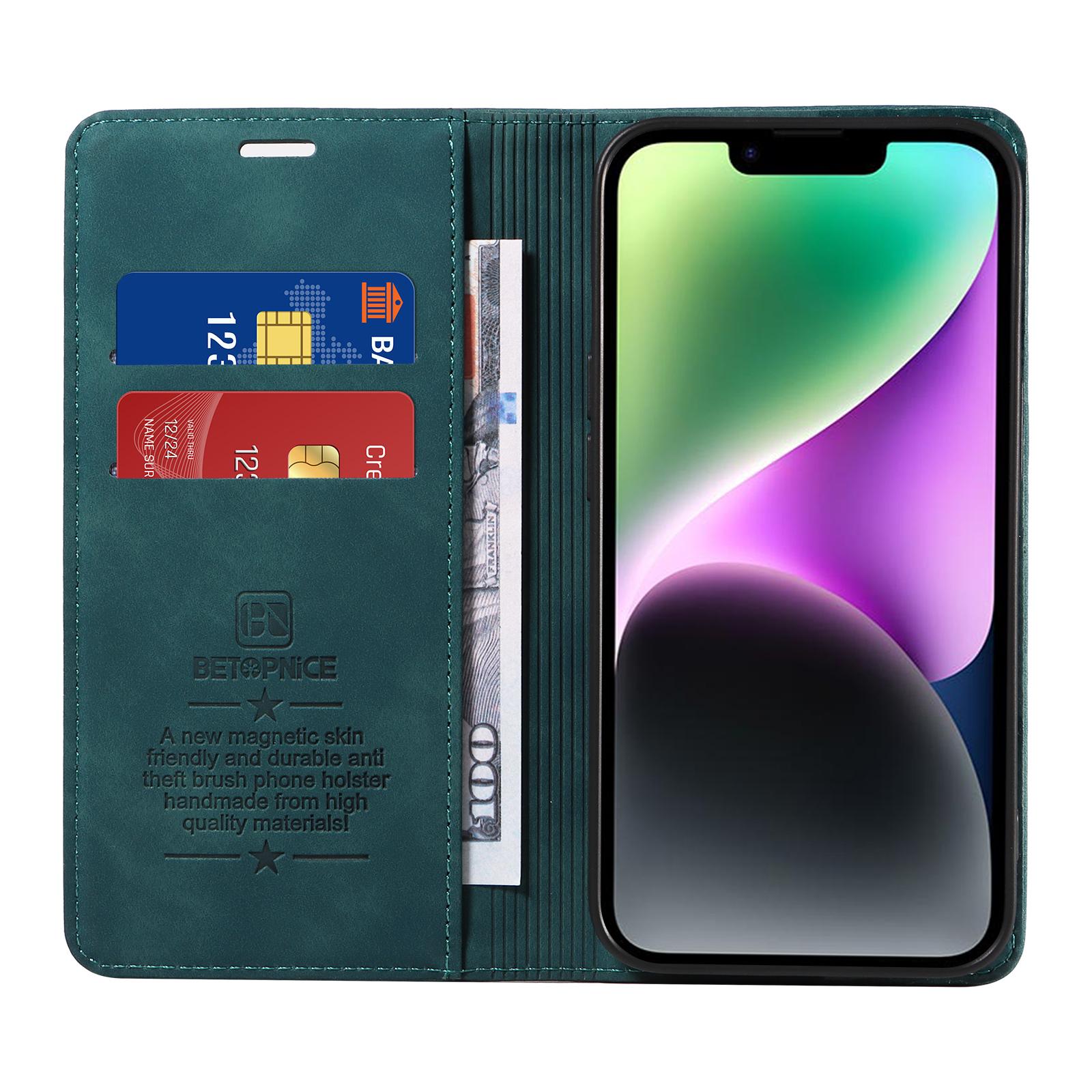 BETOPNICE 003 For iPhone 15 Phone Case RFID Blocking PU Leather Stand Cover Wallet Green
BETOPNICE 003 For iPhone 15 Phone Case RFID Blocking PU Leather Stand Cover Wallet Green