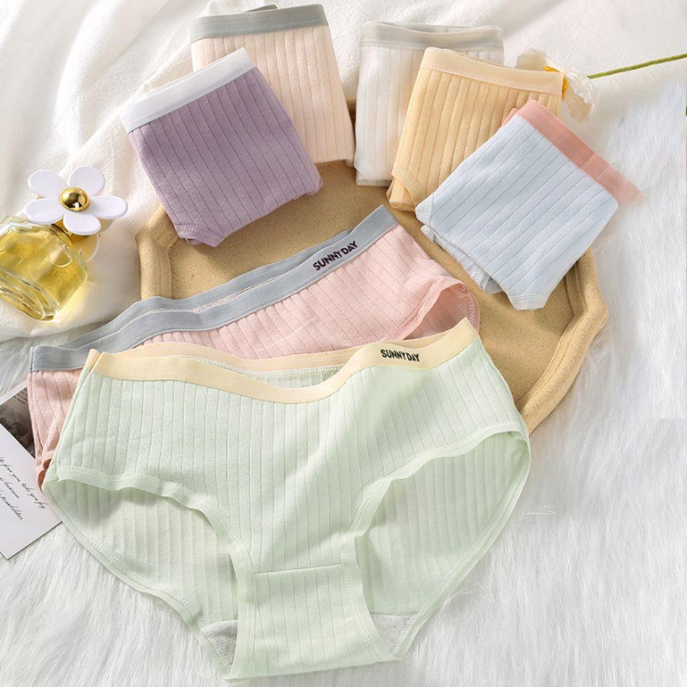 4Pcs Cotton Crotch Simple Briefs Letter Stripe Underpants Intimates Underwear for Women Girl M-Random 4Pcs
4Pcs Cotton Crotch Simple Briefs Letter Stripe Underpants Intimates Underwear for Women Girl M-Random 4Pcs
