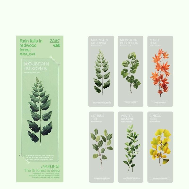 6 шт., набор закладок с растениями для книг, полупрозрачный ПЭТ-маркер, держатель для страниц, уникальное чтение
