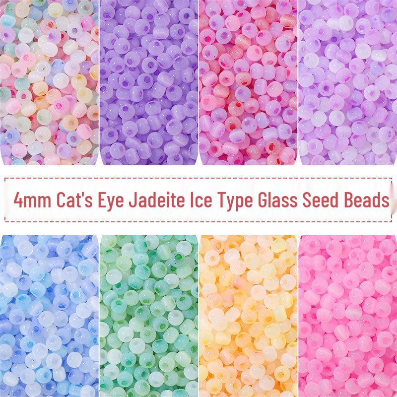4mm Cat s Eye Jadeite Ice Glass Rice Beads for DIY Bracelets & Necklaces 4mm, Hole: 1mm, 10g/pack, approx. 150 beads
4mm Cat s Eye Jadeite Ice Glass Rice Beads for DIY Bracelets & Necklaces 4mm, Hole: 1mm, 10g/pack, approx. 150 beads