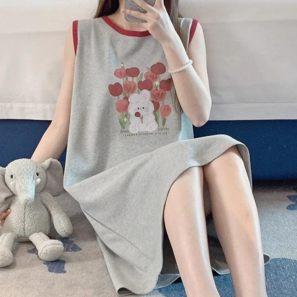 Летняя тонкая ночная сорочка-майка большого размера свободного кроя, новая, без рукавов, с мультяшным принтом, средней длины, домашняя одежда для ношения на улице M
Летняя тонкая ночная сорочка-майка большого размера свободного кроя, новая, без рукавов, с мультяшным принтом, средней длины, домашняя одежда для ношения на улице M