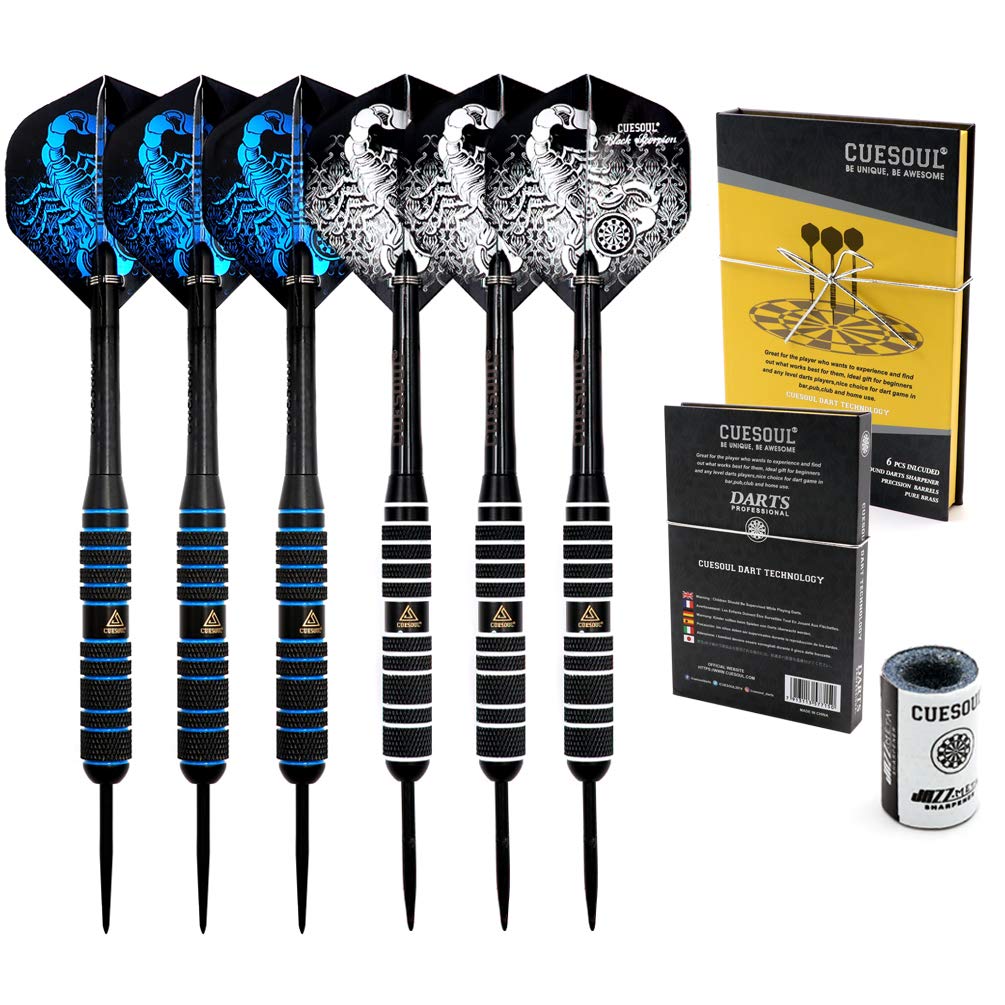 Black Scorpion CUESOUL Professional Steel Tip Dart Set (6 24g Darts) with 12 Scorpion Dart Flights and Dart Sharpener (L241L242-3)
Black Scorpion CUESOUL Professional Steel Tip Dart Set (6 24g Darts) with 12 Scorpion Dart Flights and Dart Sharpener (L241L242-3)