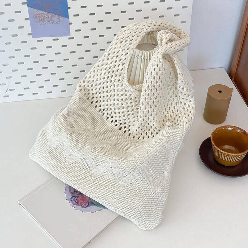 Solid Color Diamond Tote Bag, Hollowed Out Knitted Sweater Handbag, Casual Underarm Bag, Large Capacity Shoulder Bag
Solid Color Diamond Tote Bag, Hollowed Out Knitted Sweater Handbag, Casual Underarm Bag, Large Capacity Shoulder Bag
