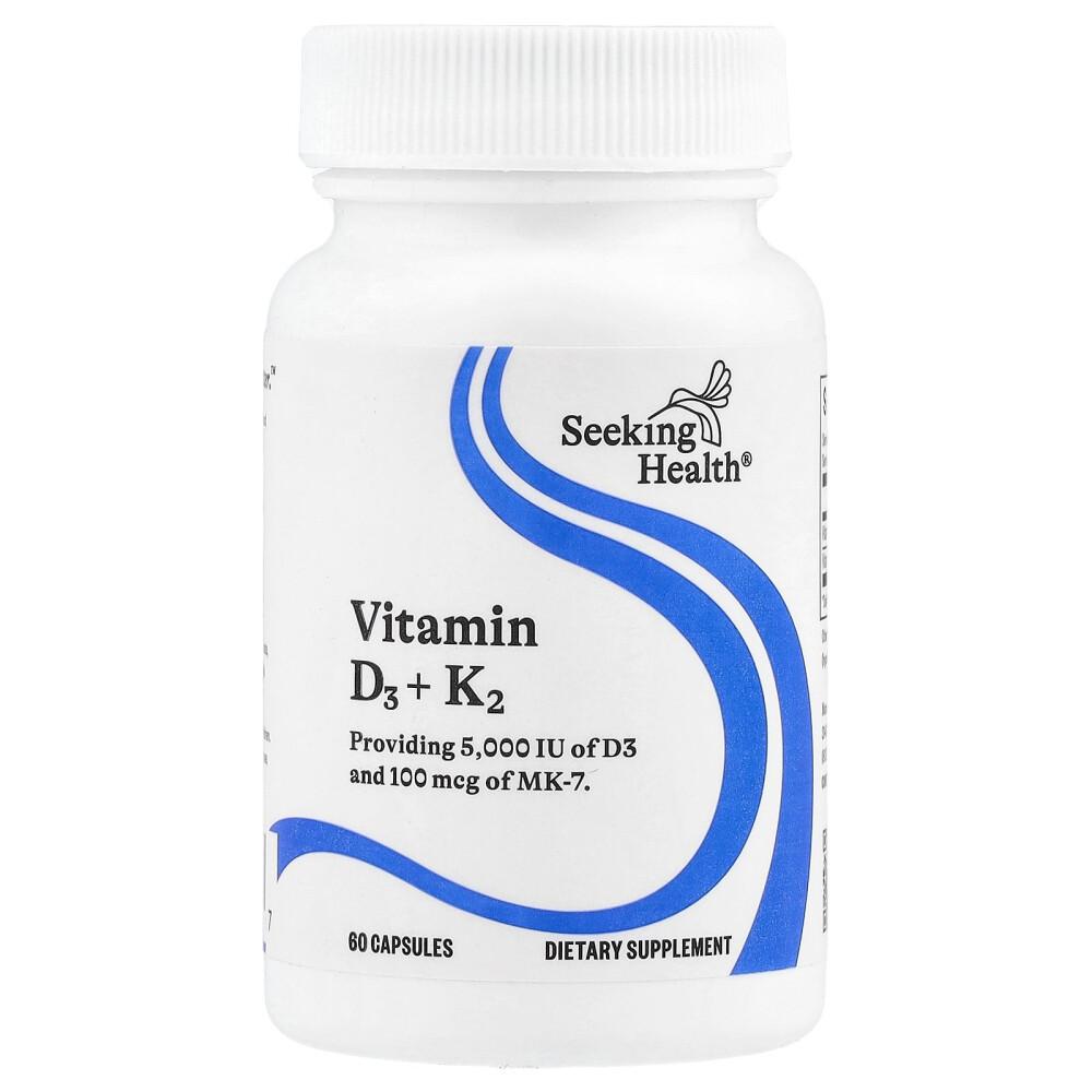 Seeking Health Vitamin D3 + K2 Veggie Capsules, 60 Count 60 pcs - 1 ea
Seeking Health Vitamin D3 + K2 Veggie Capsules, 60 Count 60 pcs - 1 ea