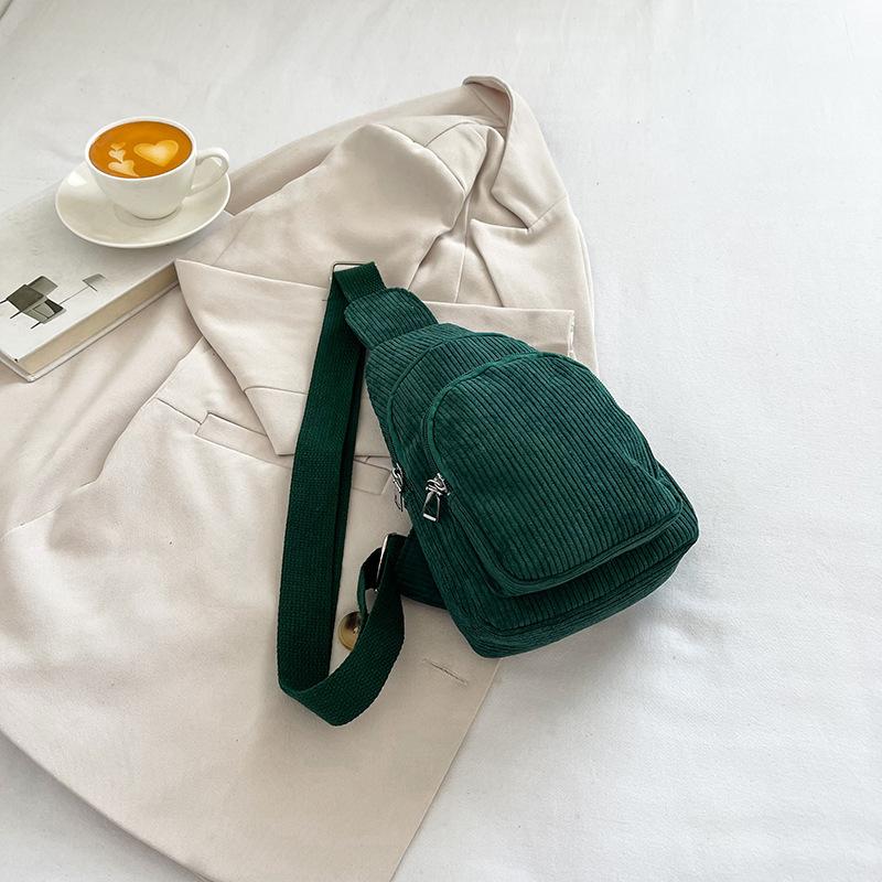 Вельветовая сумка на грудь, однотонная сумка через плечо, сумка-мессенджер, небольшой рюкзак через плечо, дорожные спортивные сумки зелёный