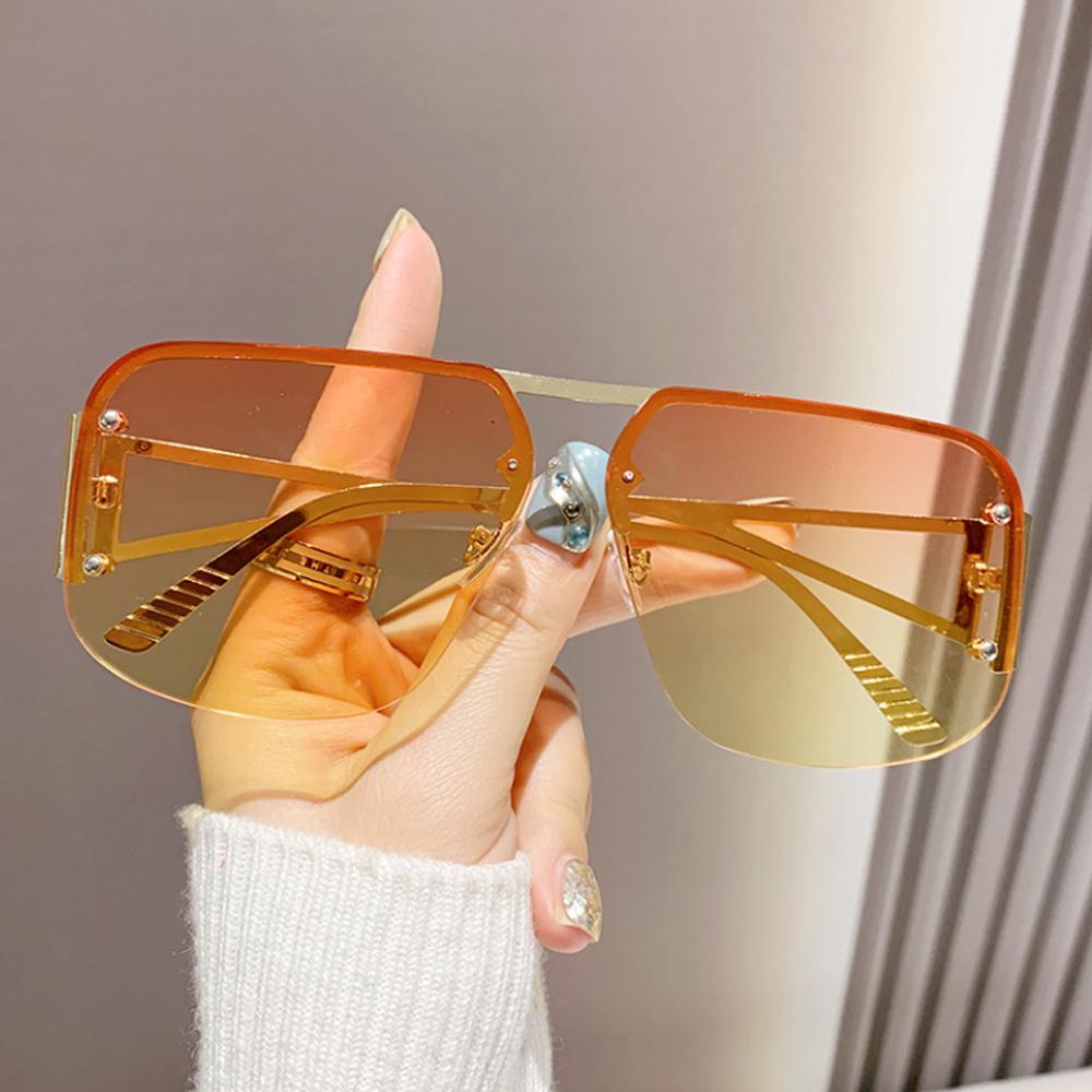 Fashion Semi-Rimless Women S Sunglasses Brand Big Frame Streetwear Sun Glasses For Female Vintage Gradient Metal Eyewear
Fashion Semi-Rimless Women S Sunglasses Brand Big Frame Streetwear Sun Glasses For Female Vintage Gradient Metal Eyewear