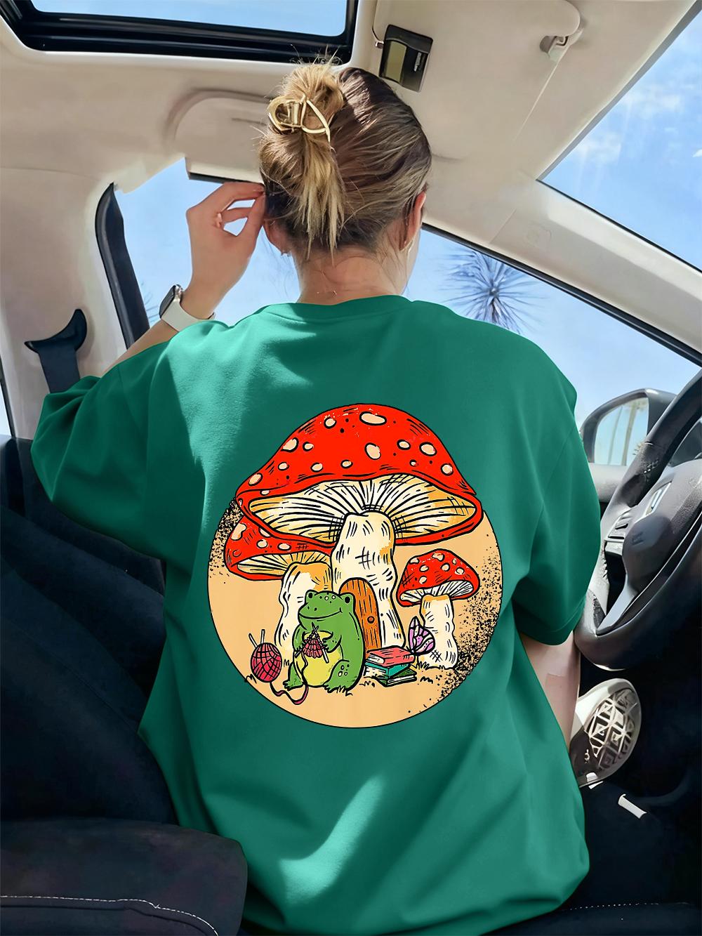 Frog Kinting Mushroom Prints TShirts Women Basics ONeck Short Sleeve Tops Comfortable Loose T Shirts Summer Soft Woman Clothes 4XL
Frog Kinting Mushroom Prints TShirts Women Basics ONeck Short Sleeve Tops Comfortable Loose T Shirts Summer Soft Woman Clothes 4XL