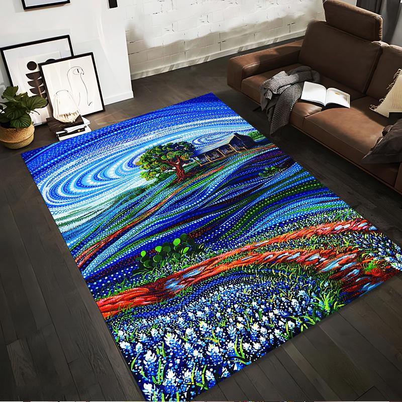 Colorful Landscape Printed Carpet with Cottage, Tree, and Floral Pattern Suitable for use as an anti-slip for living room bedroom sofas 40x60cm( 15x23in )
Colorful Landscape Printed Carpet with Cottage, Tree, and Floral Pattern Suitable for use as an anti-slip for living room bedroom sofas 40x60cm( 15x23in )