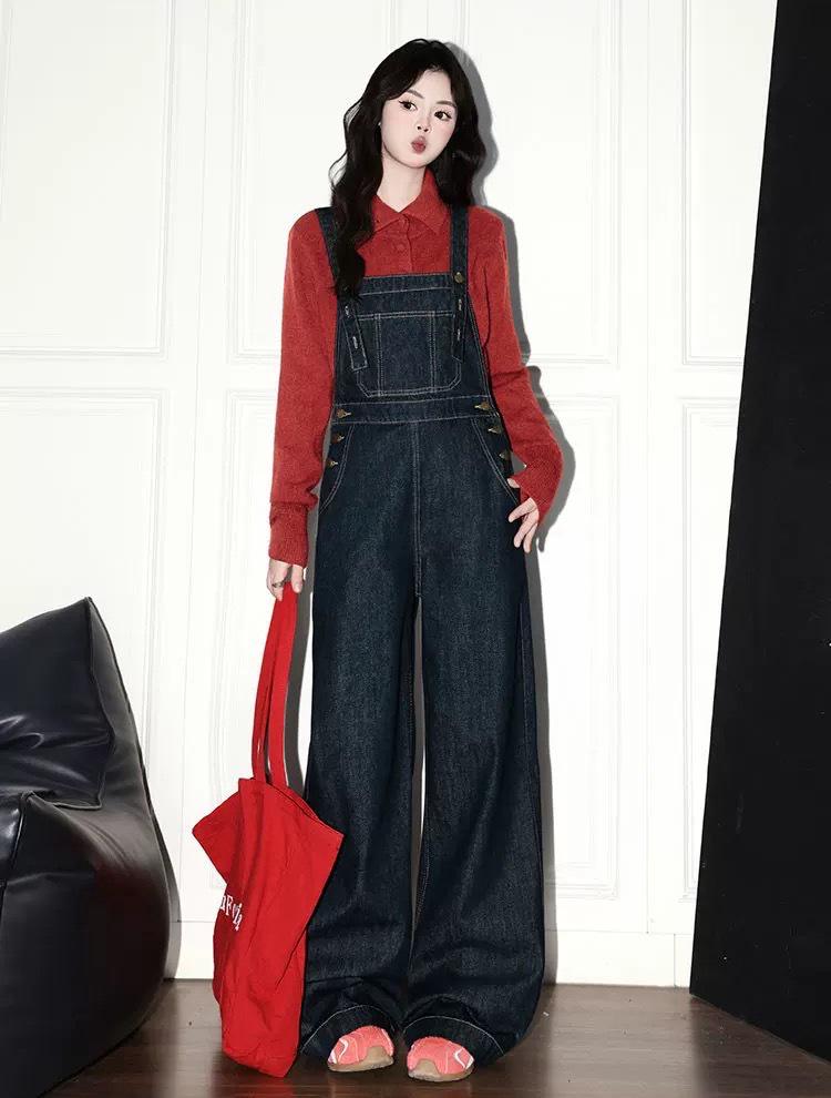 Women s Retro Denim Blue High-Waist Wide-Leg Overalls - Spring/Autumn 2026 Collection X-Large темно-синього кольору
Women s Retro Denim Blue High-Waist Wide-Leg Overalls - Spring/Autumn 2026 Collection X-Large темно-синього кольору