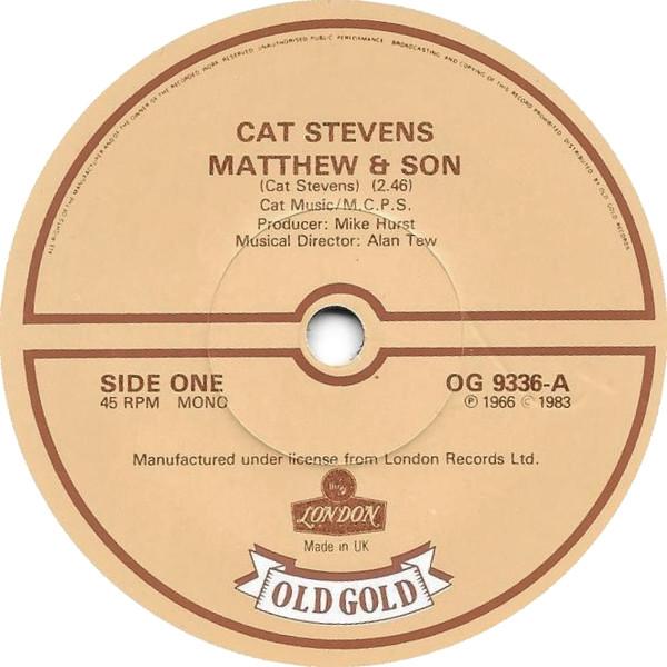 7inch Record CAT STEVENS Matthew Son I Love My Dog OG9336 Old Gold 1983 UK Rock Used
7inch Record CAT STEVENS Matthew Son I Love My Dog OG9336 Old Gold 1983 UK Rock Used