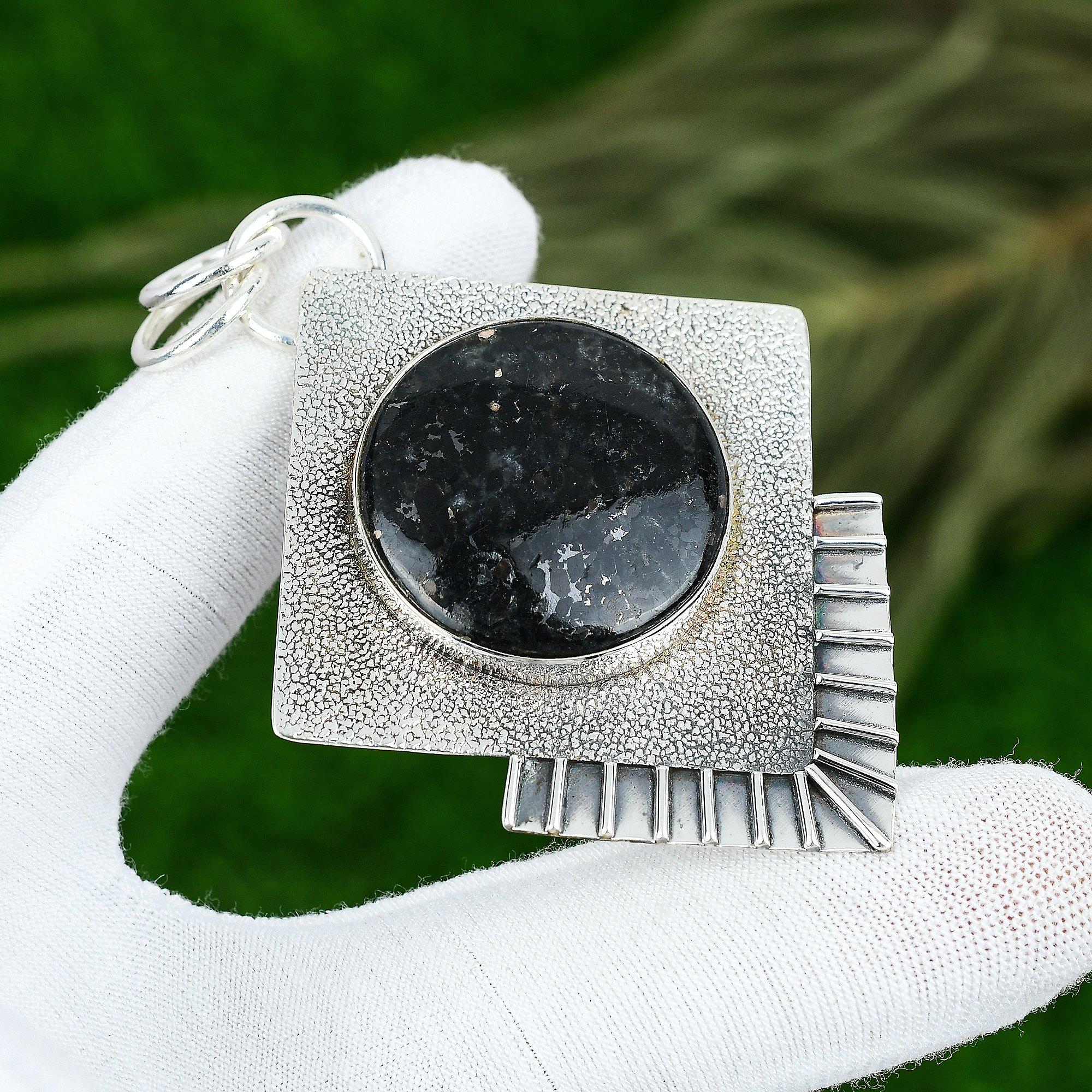 Birthday Gift For Her Natural Nuummite Gemstone Pendant 925 Sterling Silver
Birthday Gift For Her Natural Nuummite Gemstone Pendant 925 Sterling Silver