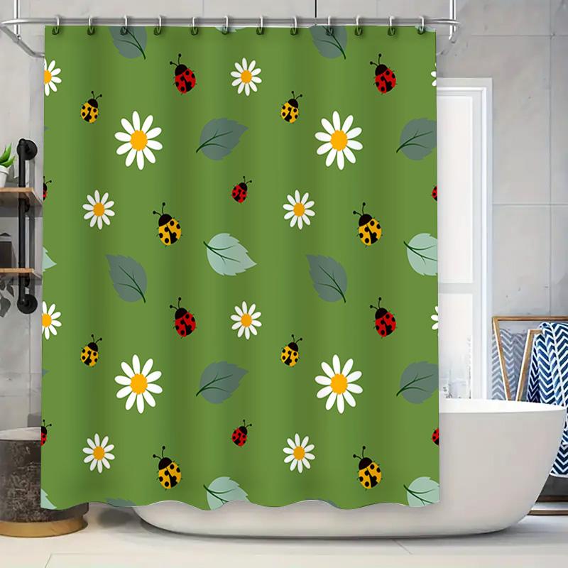 Green Bathroom Shower Curtain With Flower Leaf Insect Print, Modern Waterproof Decorative Fabric For Bathtub, Home Decor Item W60H190(CM)-1 Pcs
Green Bathroom Shower Curtain With Flower Leaf Insect Print, Modern Waterproof Decorative Fabric For Bathtub, Home Decor Item W60H190(CM)-1 Pcs