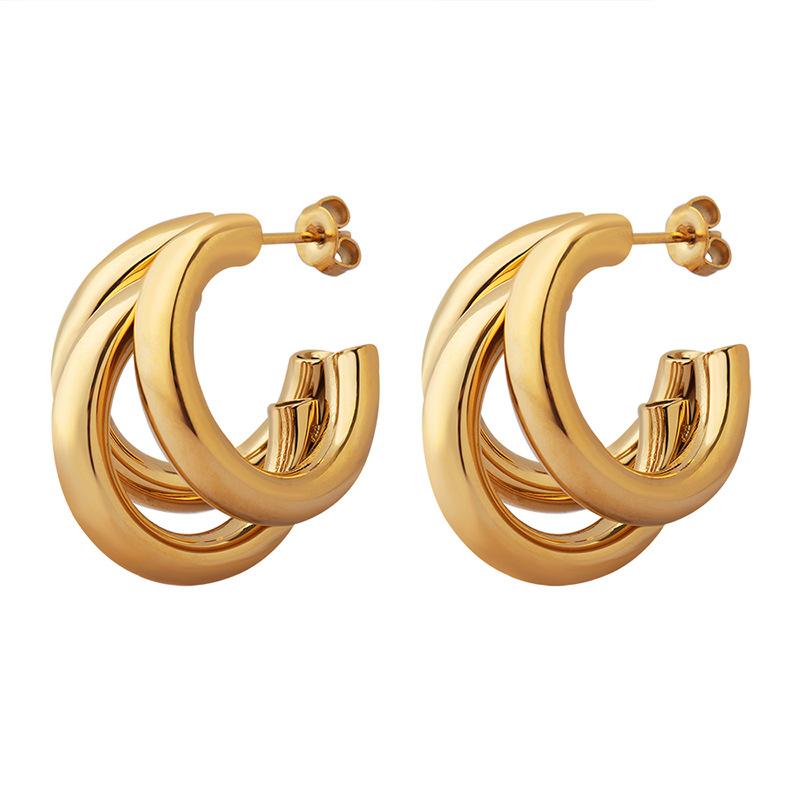 Ins Style Niche Design Sense Summer Accessories Personality Trend Three-layer C-shaped Hollow Round Tube Titanium Steel Gold-plated Earrings 2026
Ins Style Niche Design Sense Summer Accessories Personality Trend Three-layer C-shaped Hollow Round Tube Titanium Steel Gold-plated Earrings 2026
