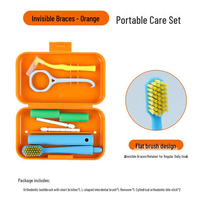 Invisible Braces Care Kit: Wax, Chewing Gum, Interdental Brush & Retainer Storage
Invisible Braces Care Kit: Wax, Chewing Gum, Interdental Brush & Retainer Storage