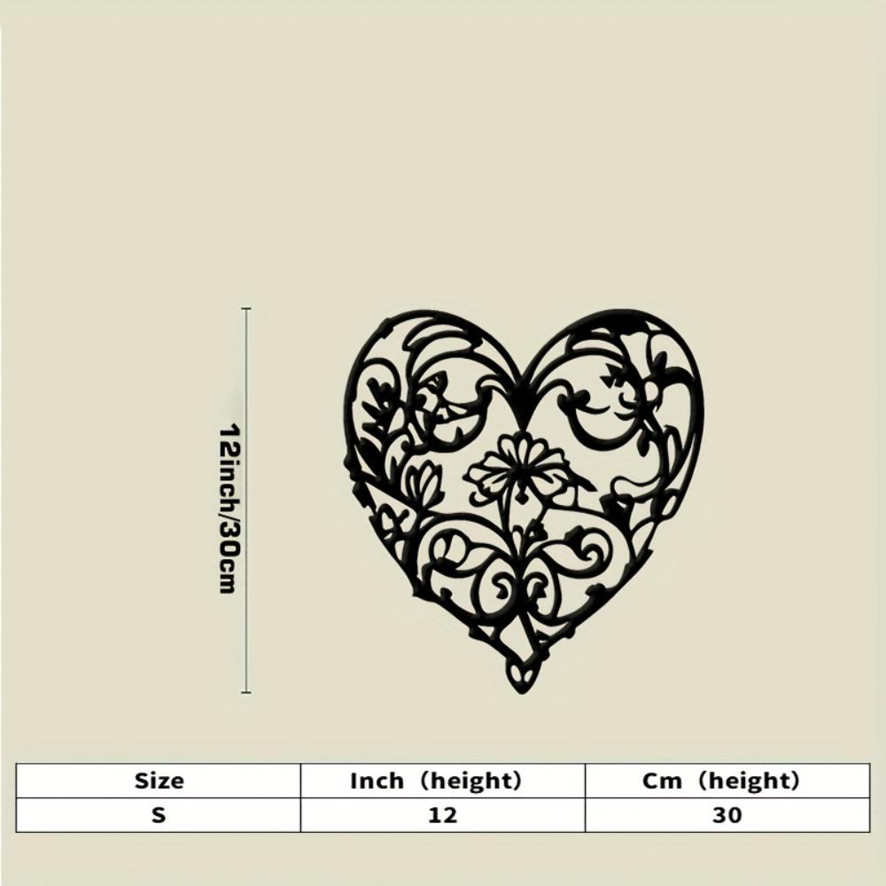 Black Metal Heart Wall Sculpture Floral Vine Leaf Cutout Art, Ornate Wrought Outdoor Hanging Decor for Valentine Wedding Gift Home Iron S-30cm/12inch
Black Metal Heart Wall Sculpture Floral Vine Leaf Cutout Art, Ornate Wrought Outdoor Hanging Decor for Valentine Wedding Gift Home Iron S-30cm/12inch