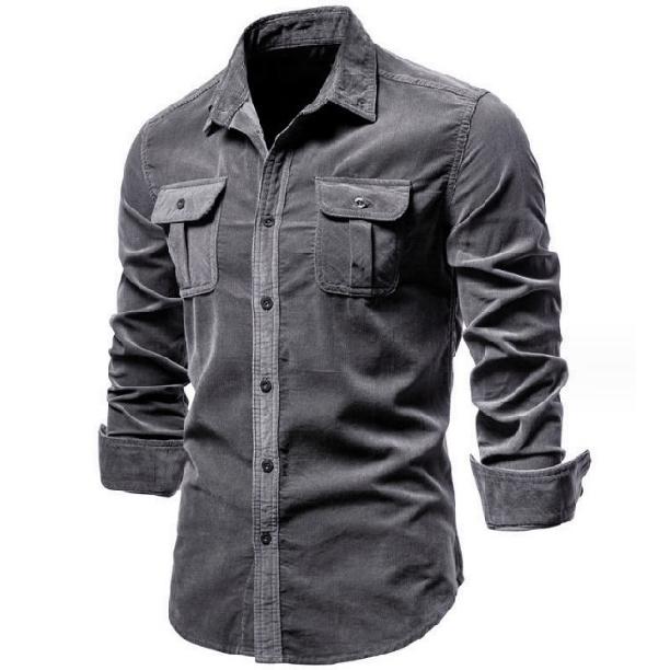 New corduroy men s business slim-fit casual shirt, solid color versatile long-sleeve jacket XXXL сірий колір
New corduroy men s business slim-fit casual shirt, solid color versatile long-sleeve jacket XXXL сірий колір