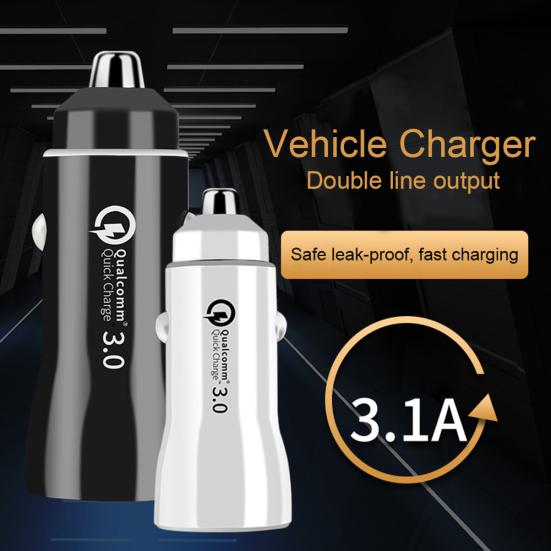 QC3.0 3.1A Быстрая зарядка Dual USB Автомобильное зарядное устройство Адаптер прикуривателя
QC3.0 3.1A Быстрая зарядка Dual USB Автомобильное зарядное устройство Адаптер прикуривателя