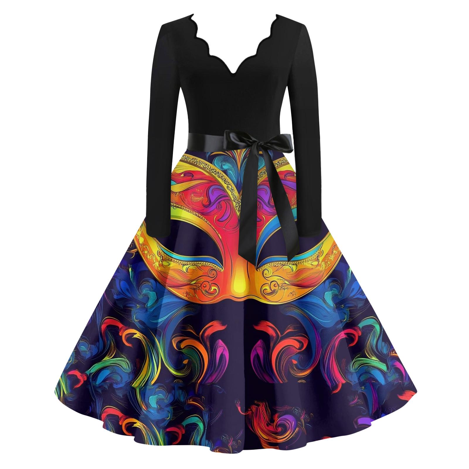 Женское повседневное модное платье с V-образным вырезом и длинным рукавом с принтом в винтажном стиле XL
Женское повседневное модное платье с V-образным вырезом и длинным рукавом с принтом в винтажном стиле XL