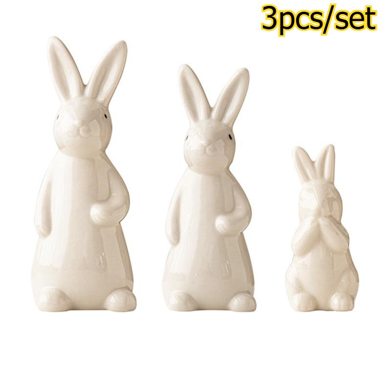 3pcs/set Easter Rabbit Shaped Ornament Office Home Desktop Ceramic Craft Decoration Set for Tabletop Decor & Festival Use білий
3pcs/set Easter Rabbit Shaped Ornament Office Home Desktop Ceramic Craft Decoration Set for Tabletop Decor & Festival Use білий