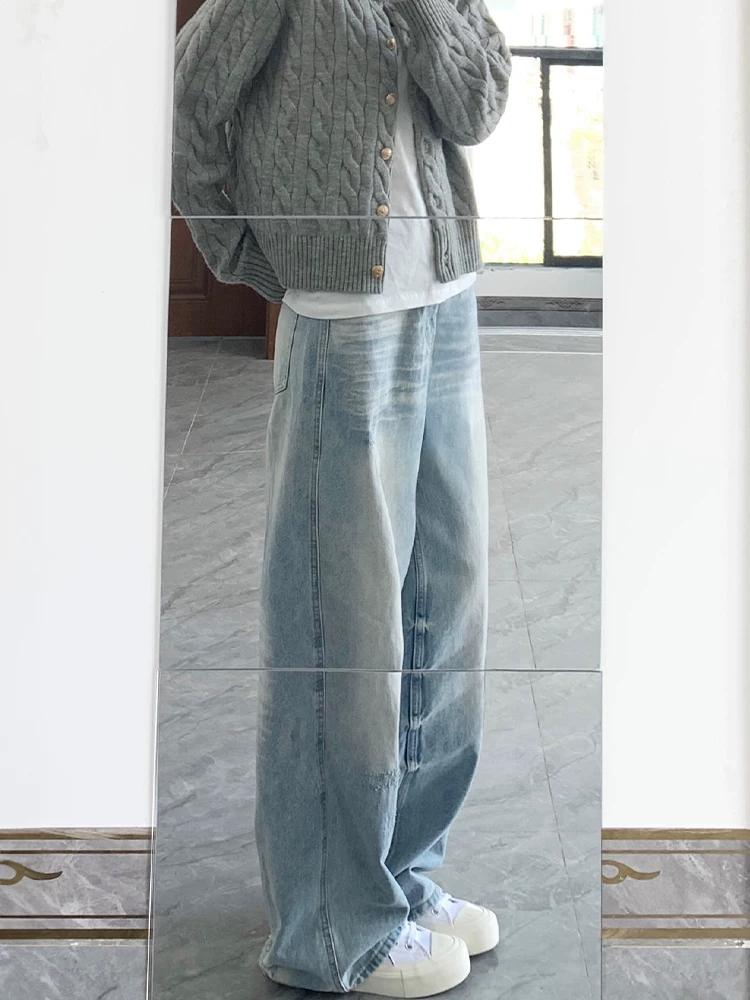 Light Blue Straight-Leg Jeans for Women, New Spring Style for Plus-Size Girls, Pear-Shaped Body, High-Waisted, Loose-Fitting, Slimming Wide-Leg Pants M синий
Light Blue Straight-Leg Jeans for Women, New Spring Style for Plus-Size Girls, Pear-Shaped Body, High-Waisted, Loose-Fitting, Slimming Wide-Leg Pants M синий