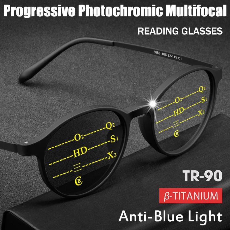 Progressive Photochromic Reading Glasses unisex Pure Titanium Multi-focus Anti-blue light Business Eyeglasses Round TR90 Frame +225 чёрный
Progressive Photochromic Reading Glasses unisex Pure Titanium Multi-focus Anti-blue light Business Eyeglasses Round TR90 Frame +225 чёрный