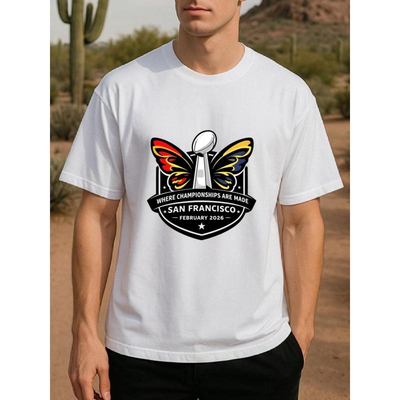 European sizes Championship Trophy and Butterfly 60th Rugby Match Men S Print Short-Sleeved T-Shirt | Regular Fit, Sweat-Absorbing, Quick-Drying 4XL білий
European sizes Championship Trophy and Butterfly 60th Rugby Match Men S Print Short-Sleeved T-Shirt | Regular Fit, Sweat-Absorbing, Quick-Drying 4XL білий