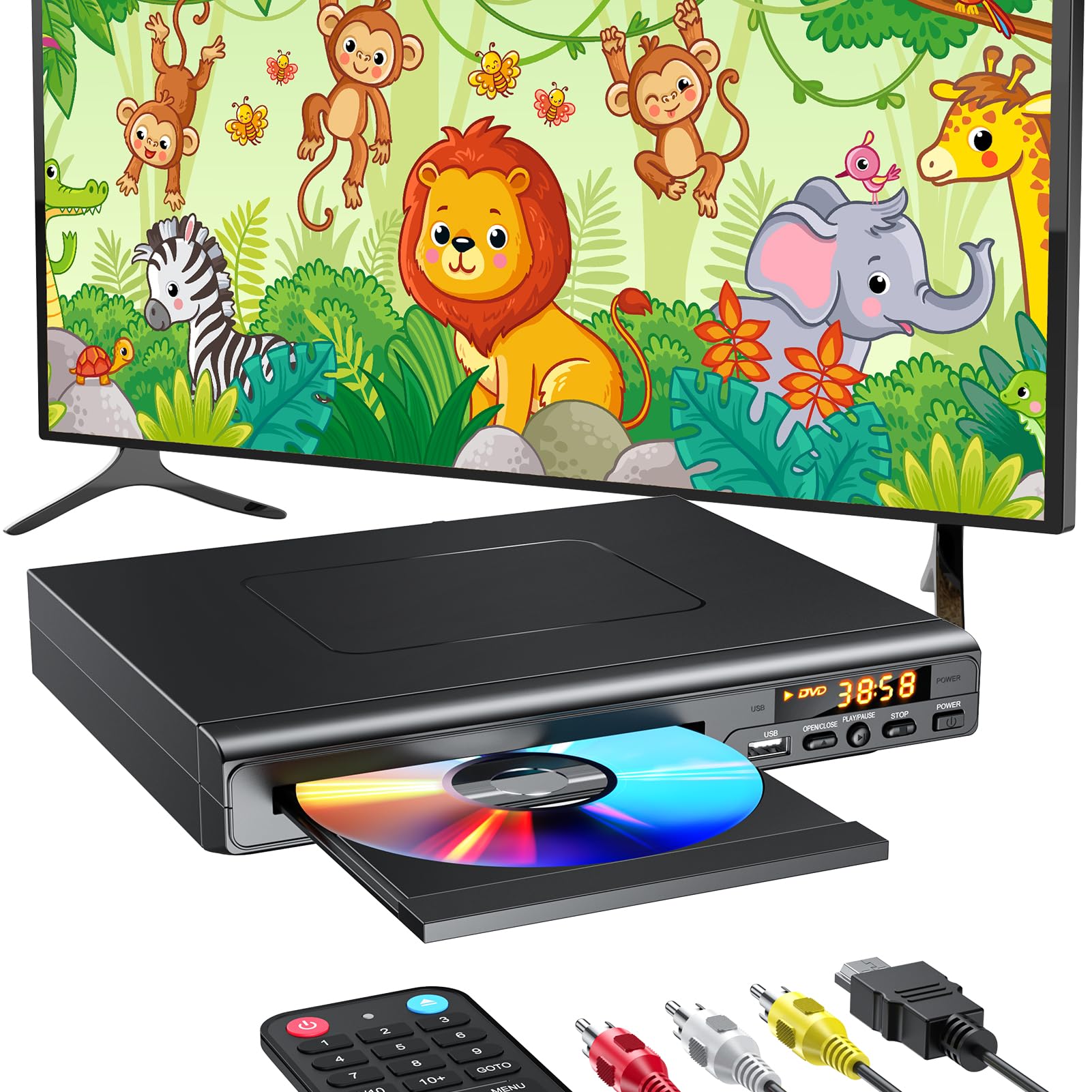 ELECTCOM DVD Player for TVs with HDMI Mini DVD Player for Smart TVs Region Free DVD Player USB
ELECTCOM DVD Player for TVs with HDMI Mini DVD Player for Smart TVs Region Free DVD Player USB