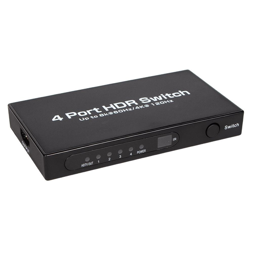 Q8-4 Ultra Thin HDMI 2.1 8K 60Hz Gaming Home Theater Switcher 4x1 Adapter with Remote Control EU Plug
Q8-4 Ultra Thin HDMI 2.1 8K 60Hz Gaming Home Theater Switcher 4x1 Adapter with Remote Control EU Plug