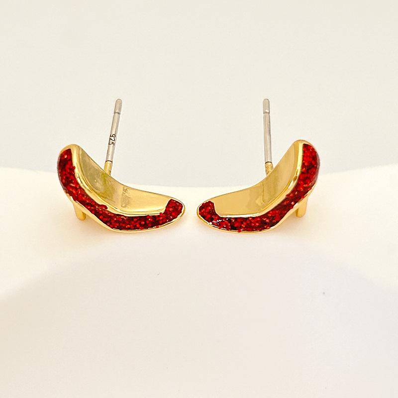 Red Drop Glaze High-Heeled Shoe Stud Earrings Creative Personality Unique Temperament Stud Earrings Light Luxury Fashion Mini Earrings Women
Red Drop Glaze High-Heeled Shoe Stud Earrings Creative Personality Unique Temperament Stud Earrings Light Luxury Fashion Mini Earrings Women