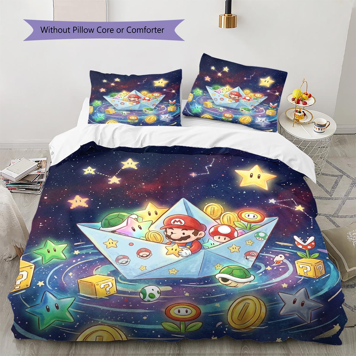 Super Mario Pattern Bedding Quilt Set Quilt Cover Pillowcase Home Decoration Birthday Gift (1 * duvet cover + 2 * pillowcase, without core) 135x200cm
Super Mario Pattern Bedding Quilt Set Quilt Cover Pillowcase Home Decoration Birthday Gift (1 * duvet cover + 2 * pillowcase, without core) 135x200cm