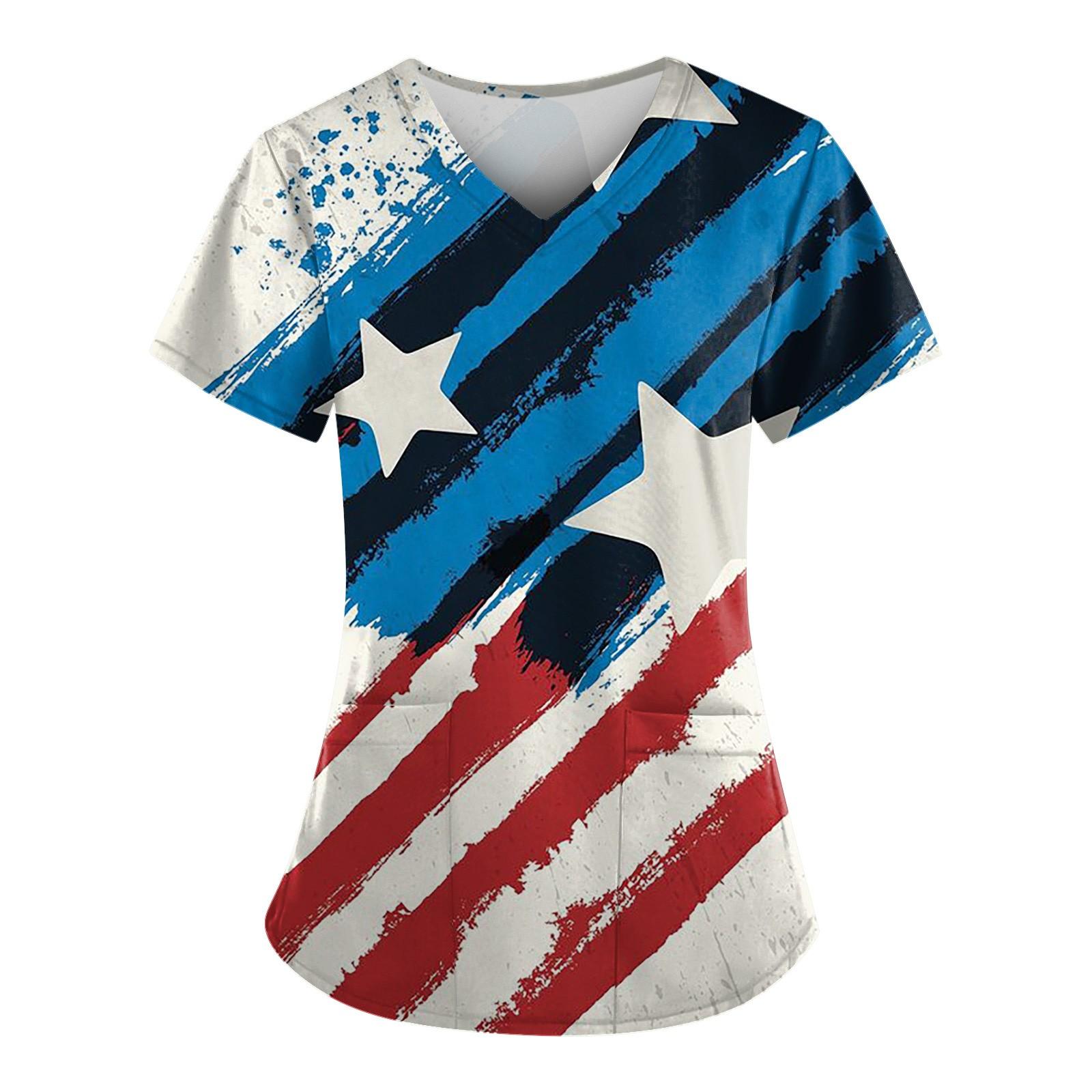 Flag Printed Pocket Work Wear for Dentist Nurse Scrubs Uniform Medical Uniforms Women Short Sleeve V-Neck Scrub Work Top 5XL
Flag Printed Pocket Work Wear for Dentist Nurse Scrubs Uniform Medical Uniforms Women Short Sleeve V-Neck Scrub Work Top 5XL