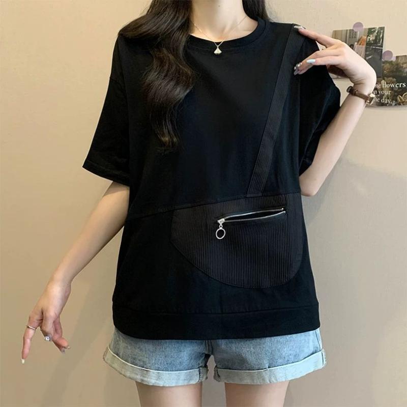 Vintage Zipper Pockets Patchwork Loose Trend Tops Summer Short Sleeve Solid Loose Fashion T Shirts Casual Korean Women Clothing S чёрный
Vintage Zipper Pockets Patchwork Loose Trend Tops Summer Short Sleeve Solid Loose Fashion T Shirts Casual Korean Women Clothing S чёрный