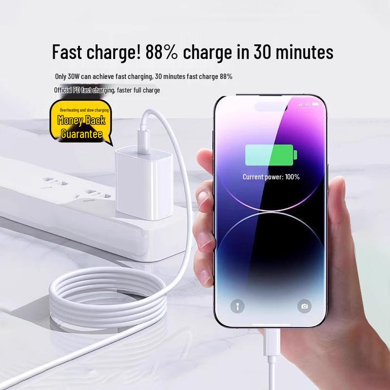 Compatible 20W Charger and 45W Fast Charge Cable for iPhone 14/15/16/17 Pro Max For 8-14: 30W Fast Charge
Compatible 20W Charger and 45W Fast Charge Cable for iPhone 14/15/16/17 Pro Max For 8-14: 30W Fast Charge