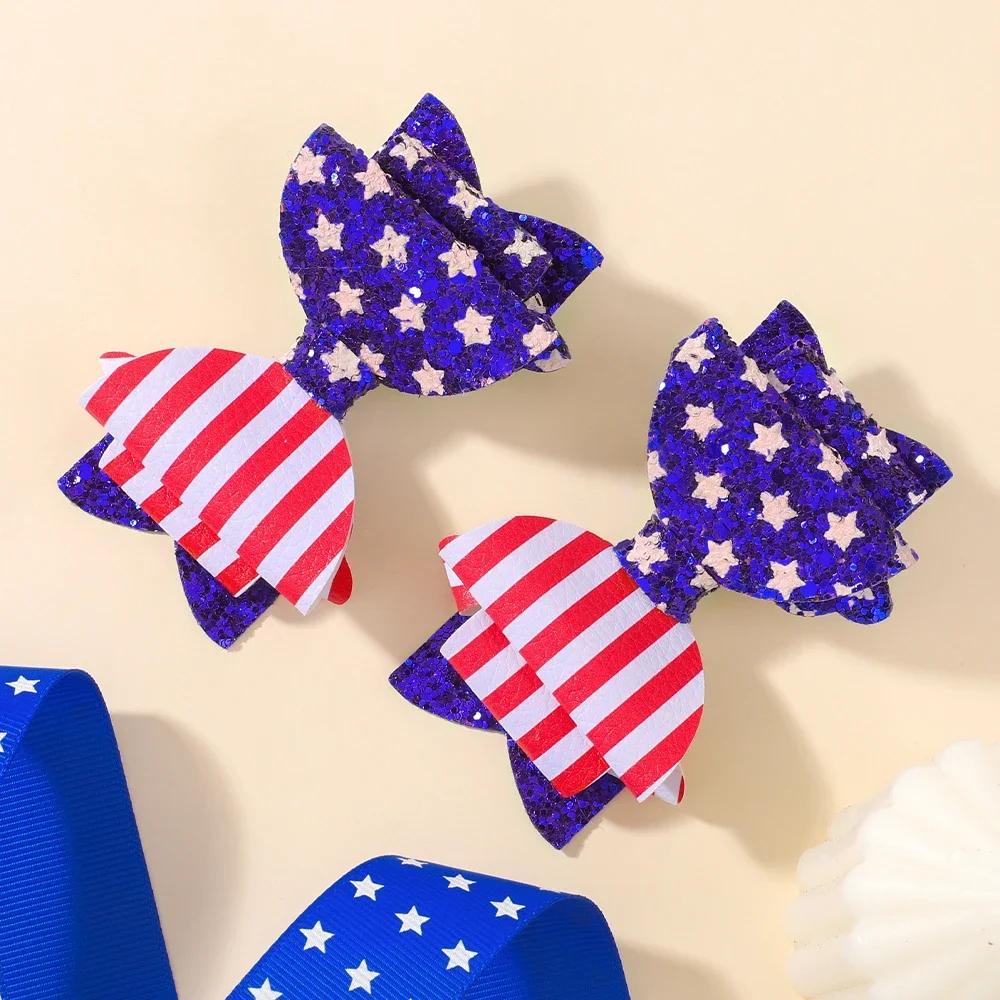 2pcs Independence Day Hair Bows Clips for Kid Girls Glitter Star Barrettes Hairpin Party Headwear Children Hair Accessories
2pcs Independence Day Hair Bows Clips for Kid Girls Glitter Star Barrettes Hairpin Party Headwear Children Hair Accessories