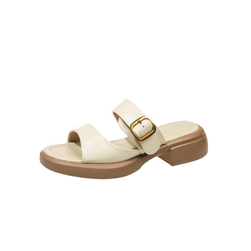 Metal Buckle Block Heel Slippers Summer New Round Toe Open Toe Platform Non-slip Beach Sandals 40 бежевий
Metal Buckle Block Heel Slippers Summer New Round Toe Open Toe Platform Non-slip Beach Sandals 40 бежевий