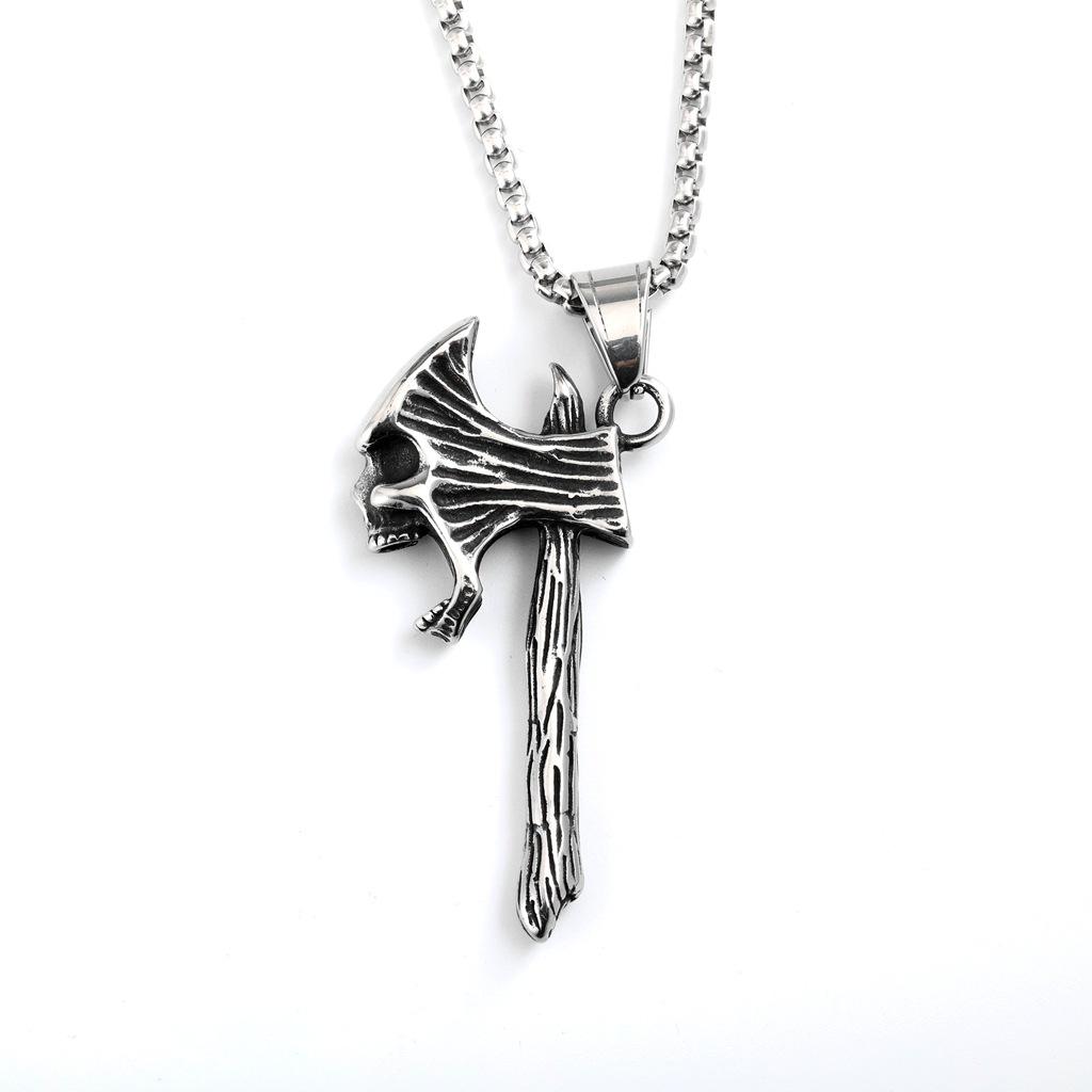 Men s Retro Stainless Steel Skull Axe Pendant Necklace Steel Pendant Only
Men s Retro Stainless Steel Skull Axe Pendant Necklace Steel Pendant Only